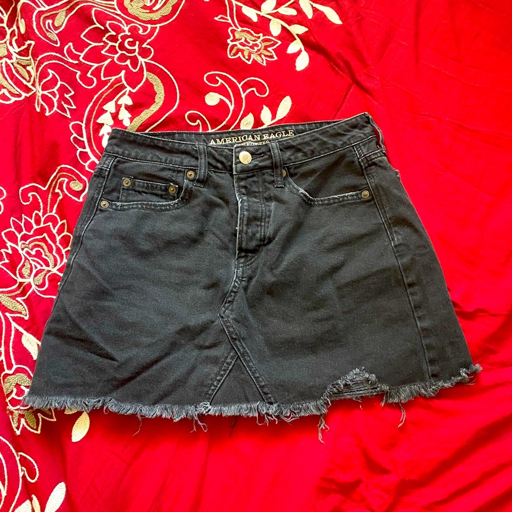 American Eagle Black Denim Skirt